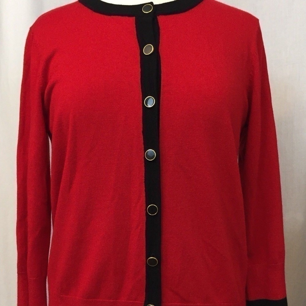 Audrey & Grace Red Cardigan Sweater - Picture 3 of 8